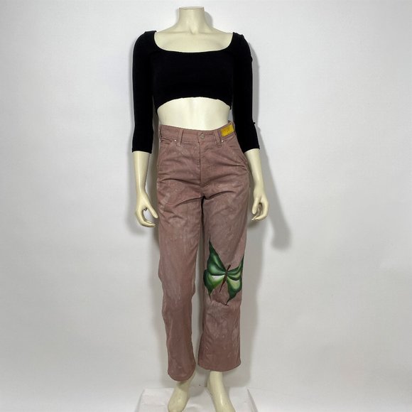 Juliet Johnstone Dusty Rose w/Butterflies Jeans - Picture 1 of 7